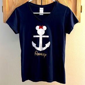 ❤️3/$25 (S) Disney Cruise Minnie Mouse Anchor “Ashley” Nautical Family Vacation